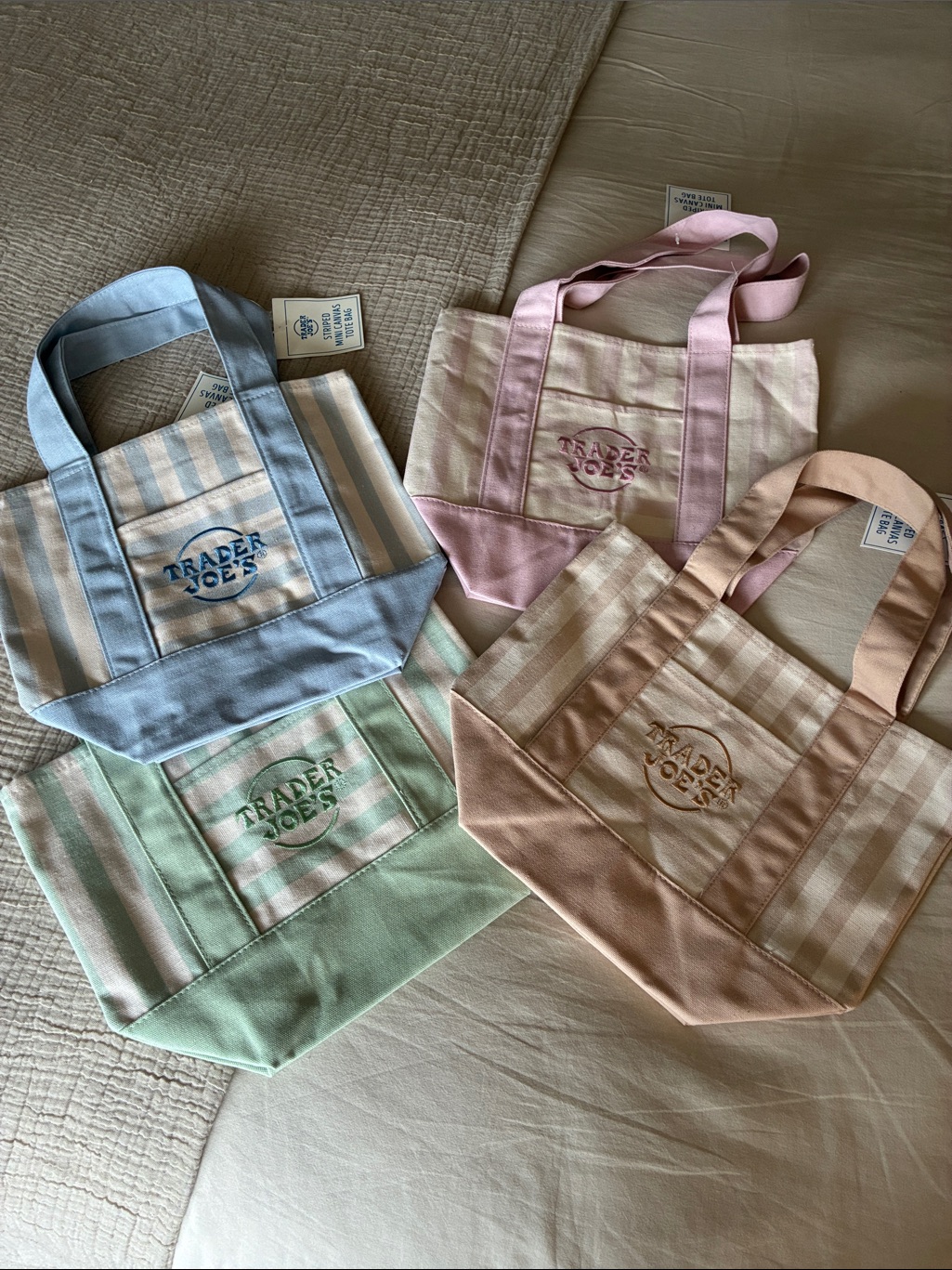 Trader Joe's New Pastel Stripe Tote Bags